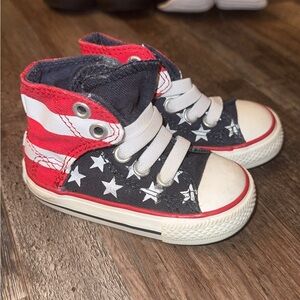 Kids High-Top Sneakers - Red, White, and Blue